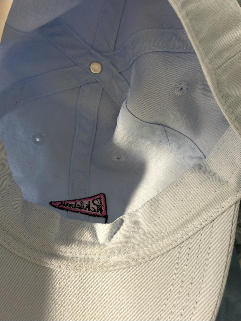 Pickle ball  Pink Pennant Embroidered Light Blue Cap os nwt Frasier Sterling - Picture 4 of 5